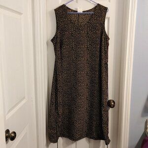 Vintage 90s midi animal print dress